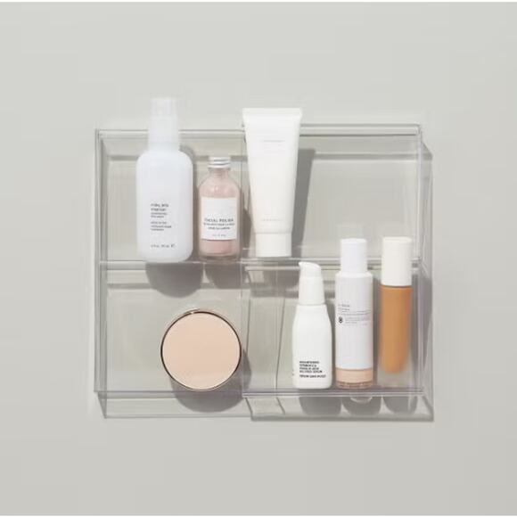 The Home Edit Angled Expandable Drawer Organizer Clear 6-3/4" x 10" x 1-3/4" h - Picture 2 of 3
